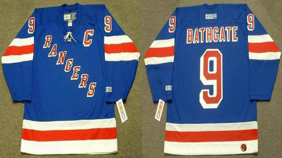 2019 Men New York Rangers #9 Bathgate blue CCM NHL jerseys